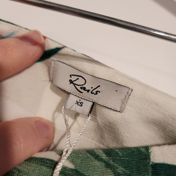 Rails NWT Green Orla Wrap Skirt Linen Blend Birds of Paradise Flower Print sz XS - Picture 9 of 15